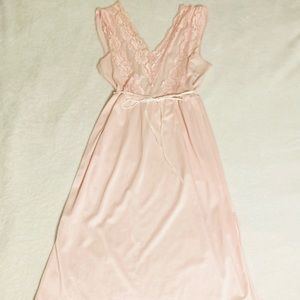 Vintage baby pink lace nightgown